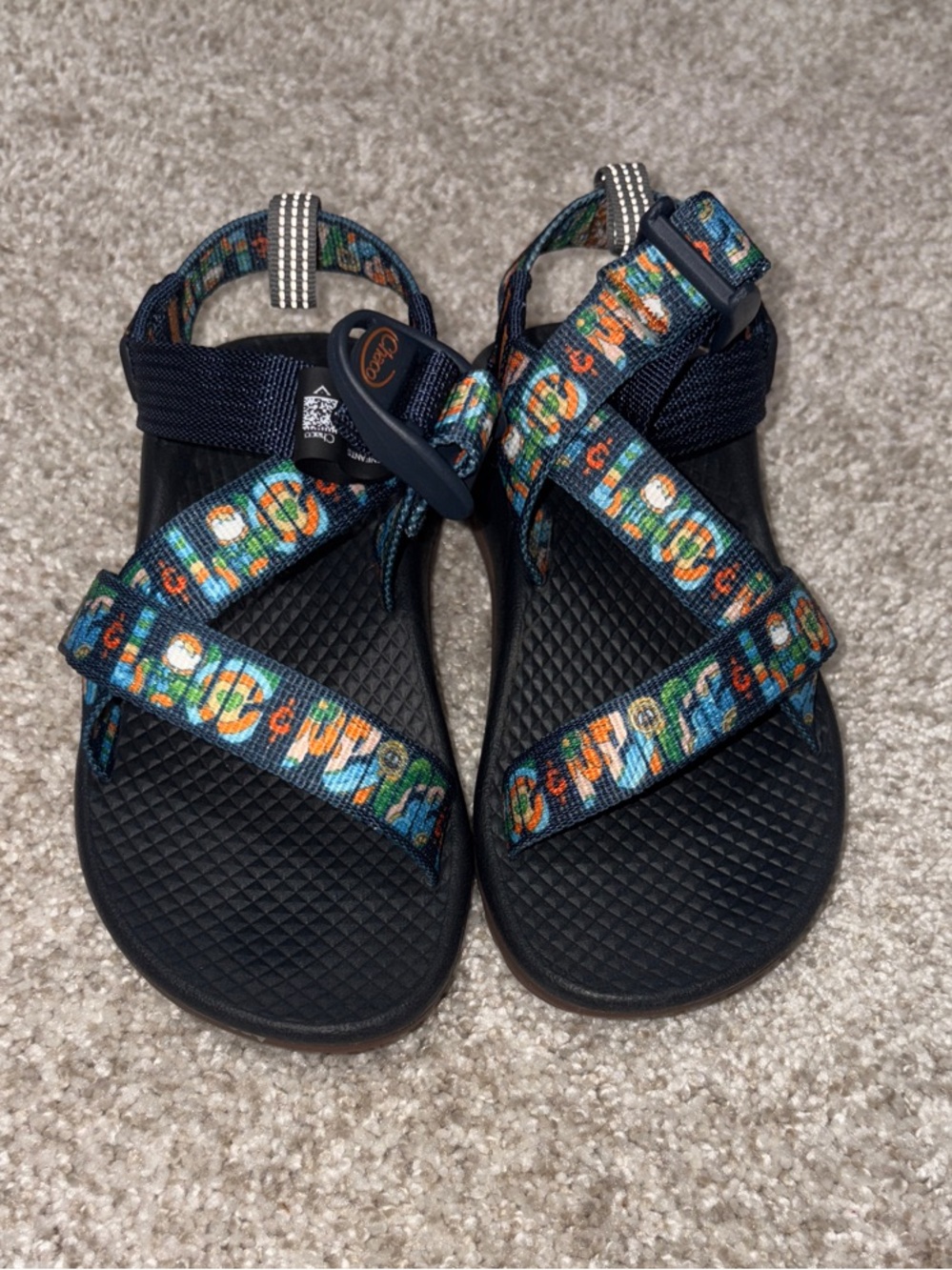 Chaco Kids Navy Sandals- Woodstock "Peace & Love" limited-edition